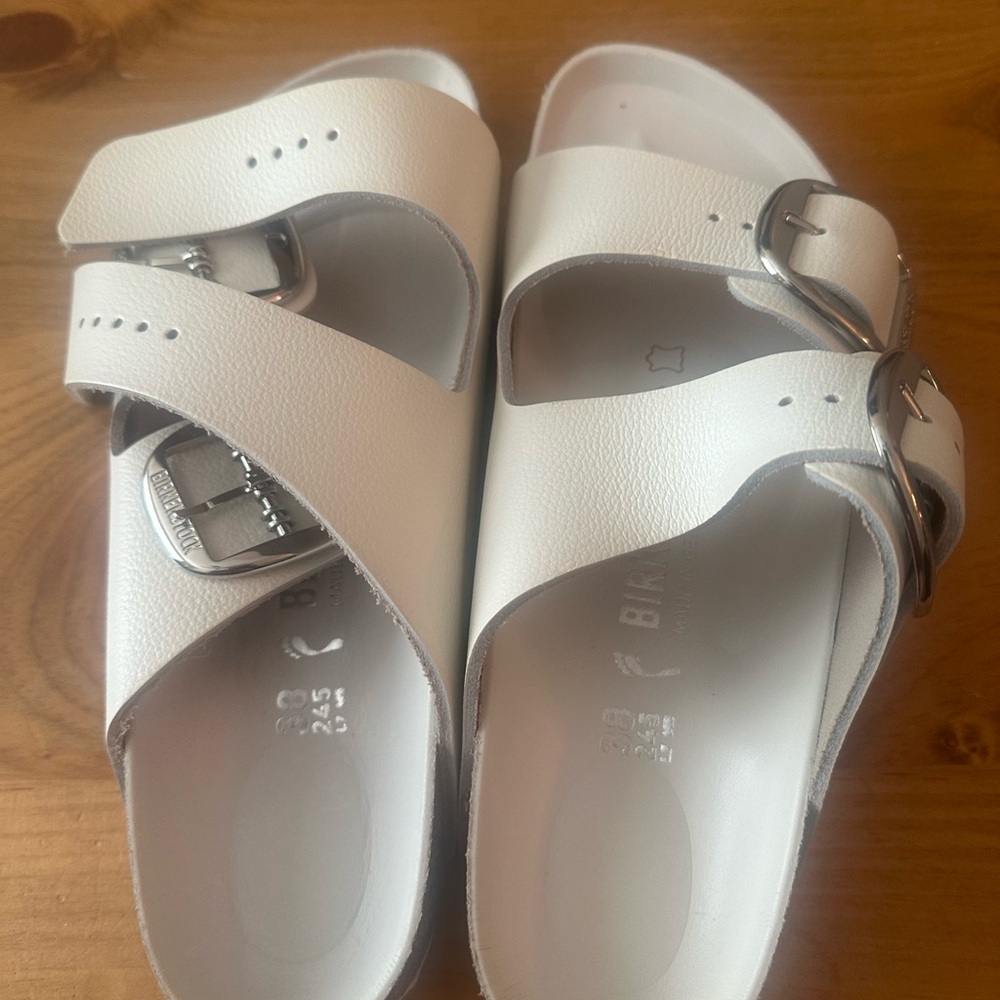 Women's Birkenstock Arizona Buckle White Sandals